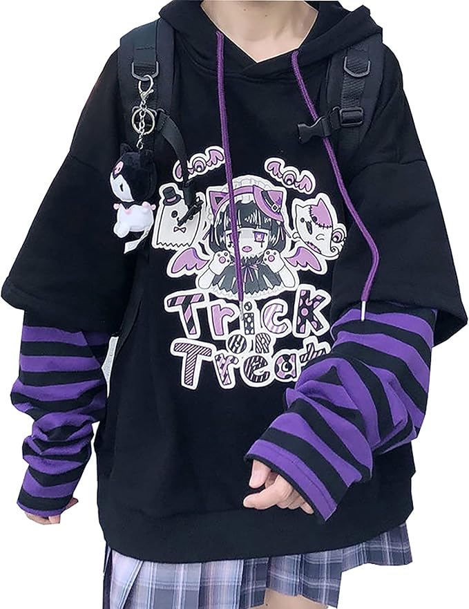 Amazon Co Jp Towyyo Trick Or Treat ハロウィーン パーカー 病みかわいい 服 原宿系 ストリート系 レディース アニメ 韓国 大きいサイズ 春 秋 冬 服 ファッション小物