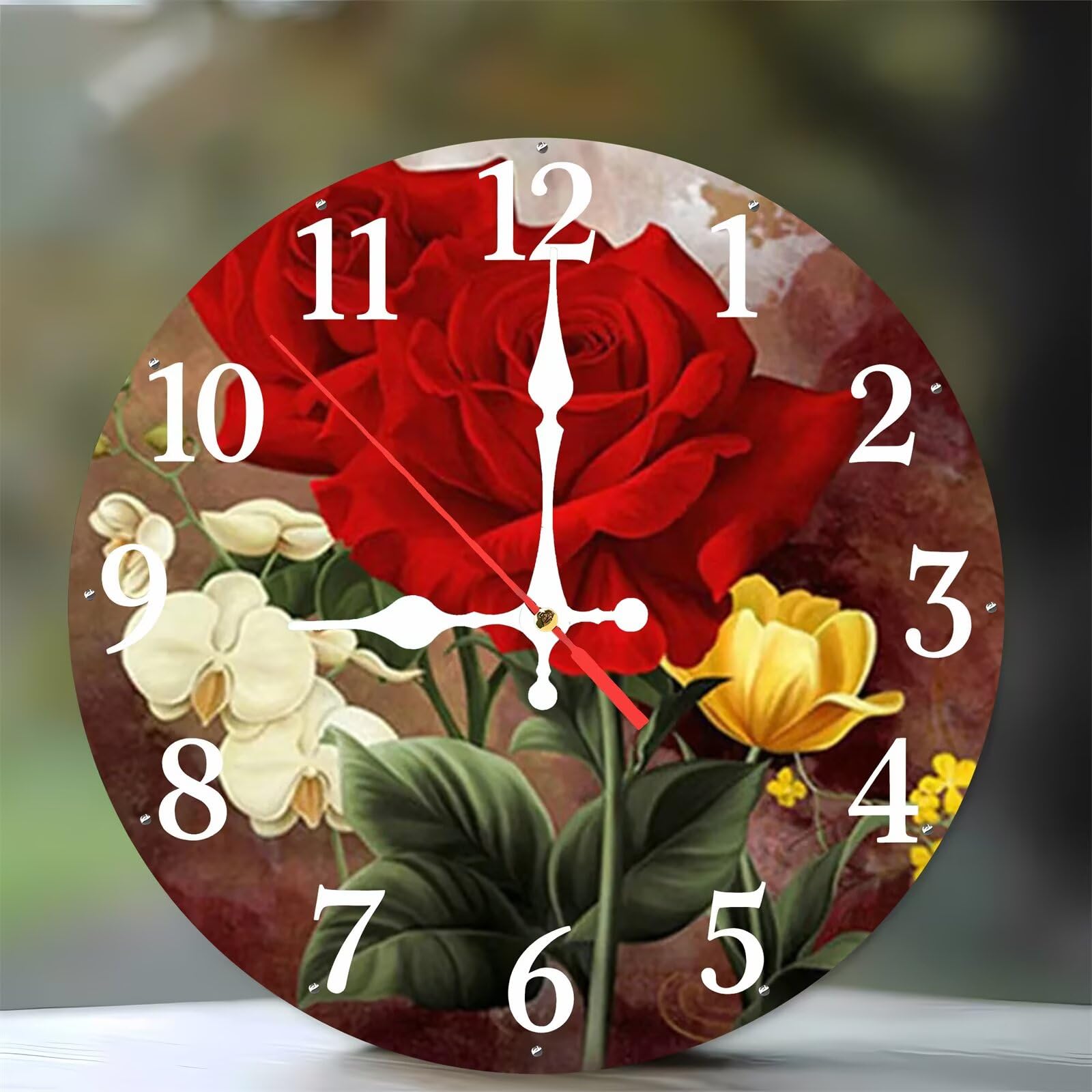 Horloge murale sans tic-tac en bois de 35 cm pour dormir sans bruit