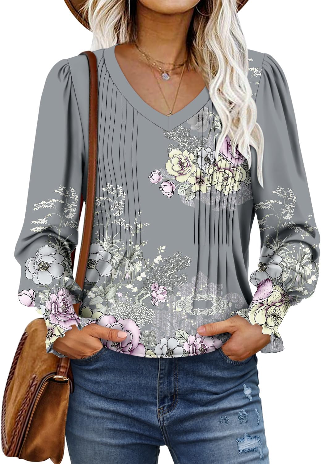 ROSELINLIN Womens Long Sleeve Tunic Tops Fall Blouse Shirts - Image 4