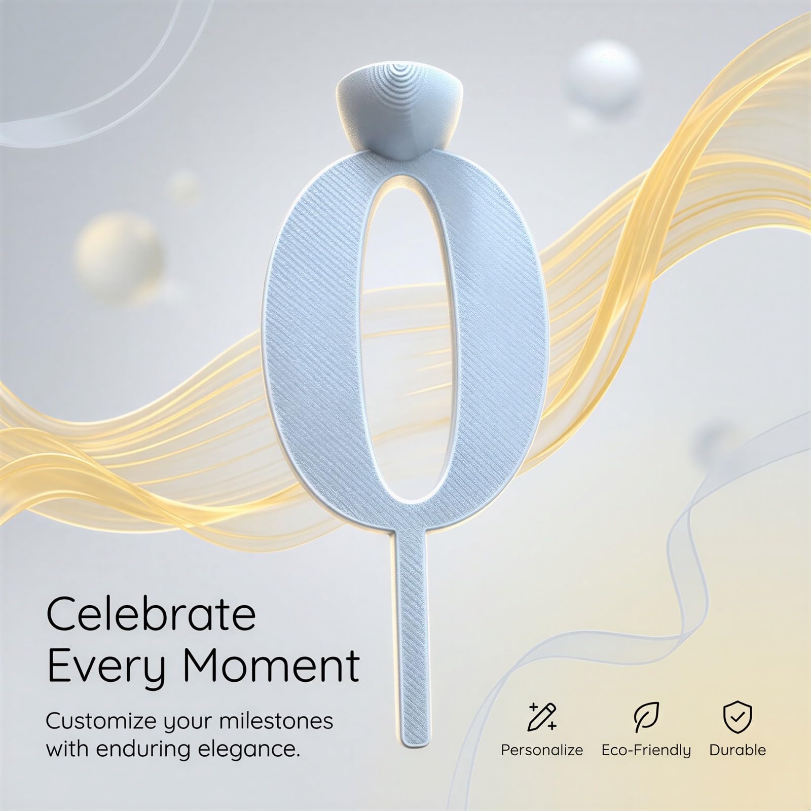 Lot de 20 porte-bougies numériques d'anniversaire, 2 jeux de chiffres de 0 à 9 réutilisables, topper argenté à texture mate, support pour bougies, fête d'anniversaire, célébrations marquantes, gris