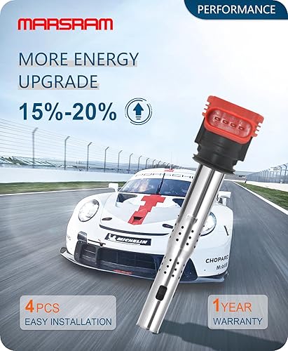 Vista 128 de Marsram Paquete de bobinas de encendido UF487 y doble bujía de iridio para Toyota Lexus 2005-2018 Camry Highlander Avalon Rav4 Sienna Venza RX350