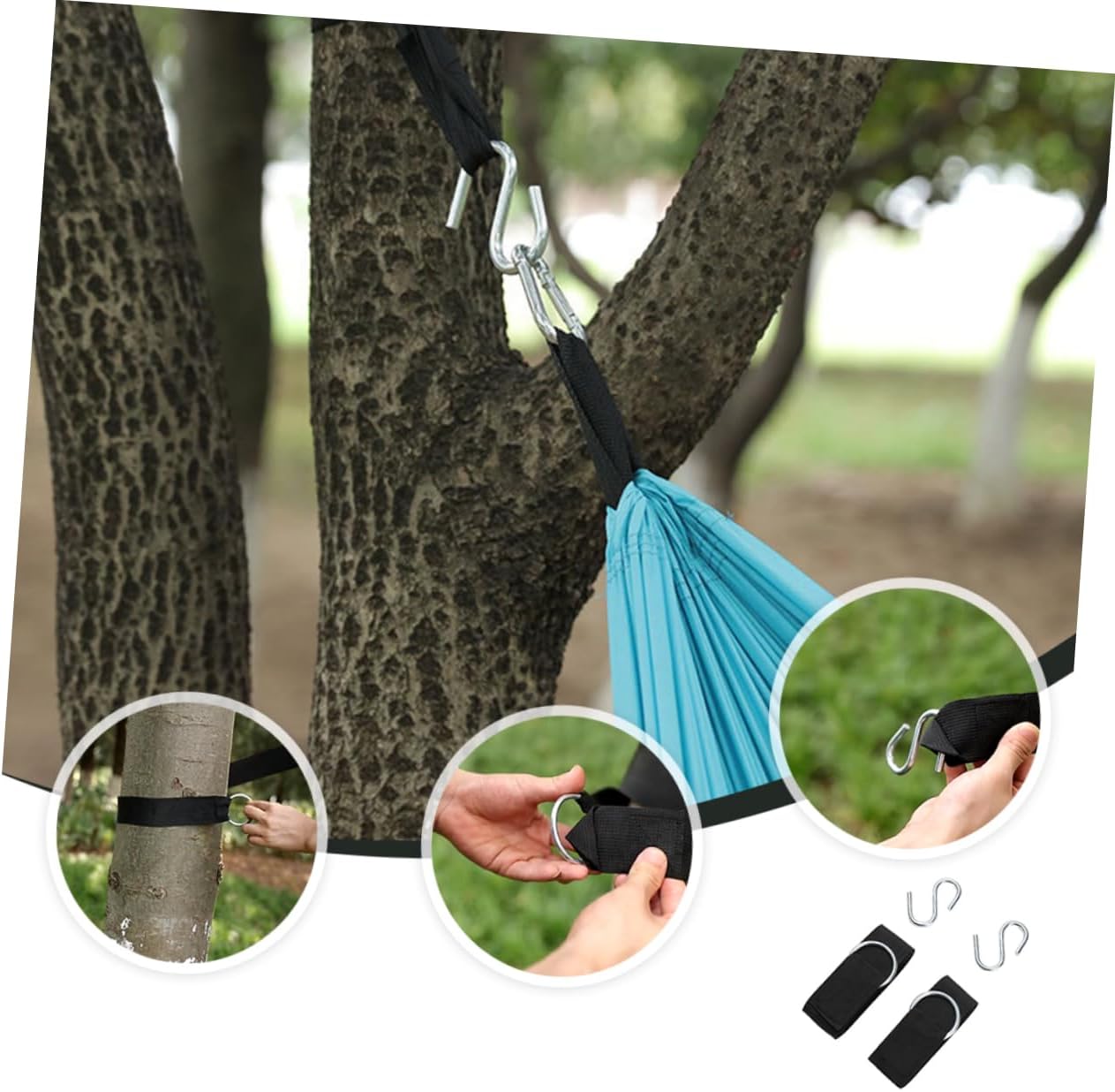 1set Hammock Straps for Trees Tree Swing Hanging Kit with s Hooks for Camping Backyard and Playground Use Easy Installation and for Boys and Girls