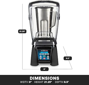 Waring Commercial Xtreme Food Blender, 3.5 Horsepower Motor, Programmable Electronic Keypad, 64 oz Stainless Steel Jar and Sound Enclosure for Bars & Restaurants, NSF Certified, MX1500XTS