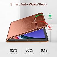 Vista 5 de DTTO Funda de cuero prémium con soporte para S-Pen para Samsung Galaxy Tab S9, versión 2023 [SM-X710/X716B/X718U], con soporte para S-Pen y apagado