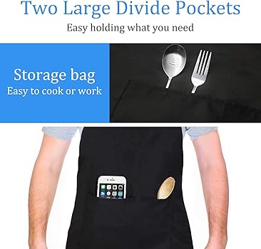 FungLam Lot De 10 Tablier De Cuisine Avec 2 Poches 72 X 62 Cm