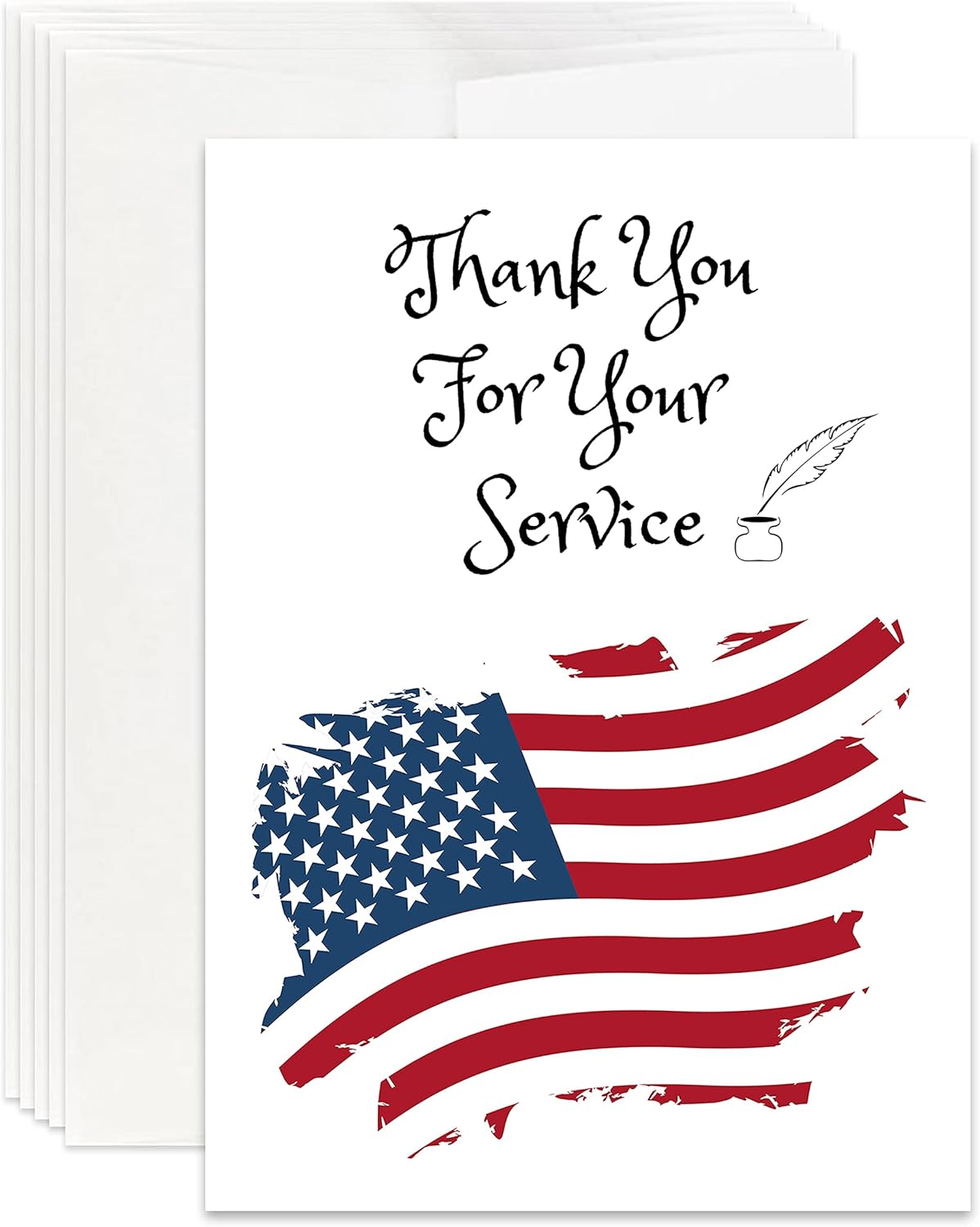 Simply Uncaged Christian Gifts Military Appreciation Card for Service, Veteran, Military, Navy, Army Appreciation Card, Service Appreciation Card (Pack of 12)