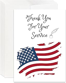 Simply Uncaged Christian Gifts Military Appreciation Card for Service, Veteran, Military, Navy, Army Appreciation Card, Service Appreciation Card (Pack of 12)