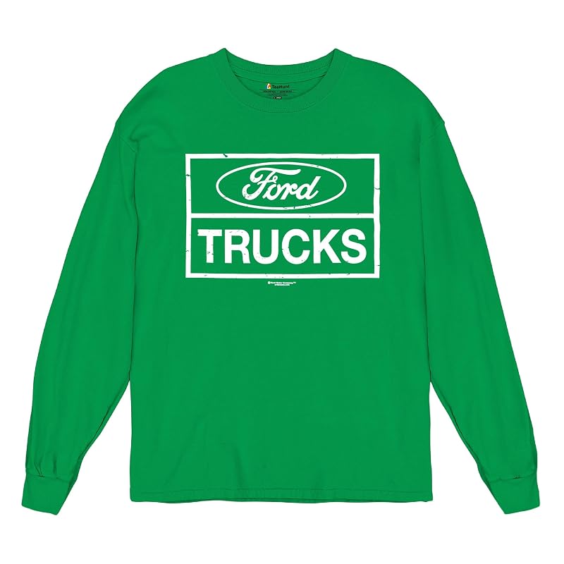 Camiseta de Manga Longa Distressed Ford Trucks Verde Tee Hunt Tamanho Grande