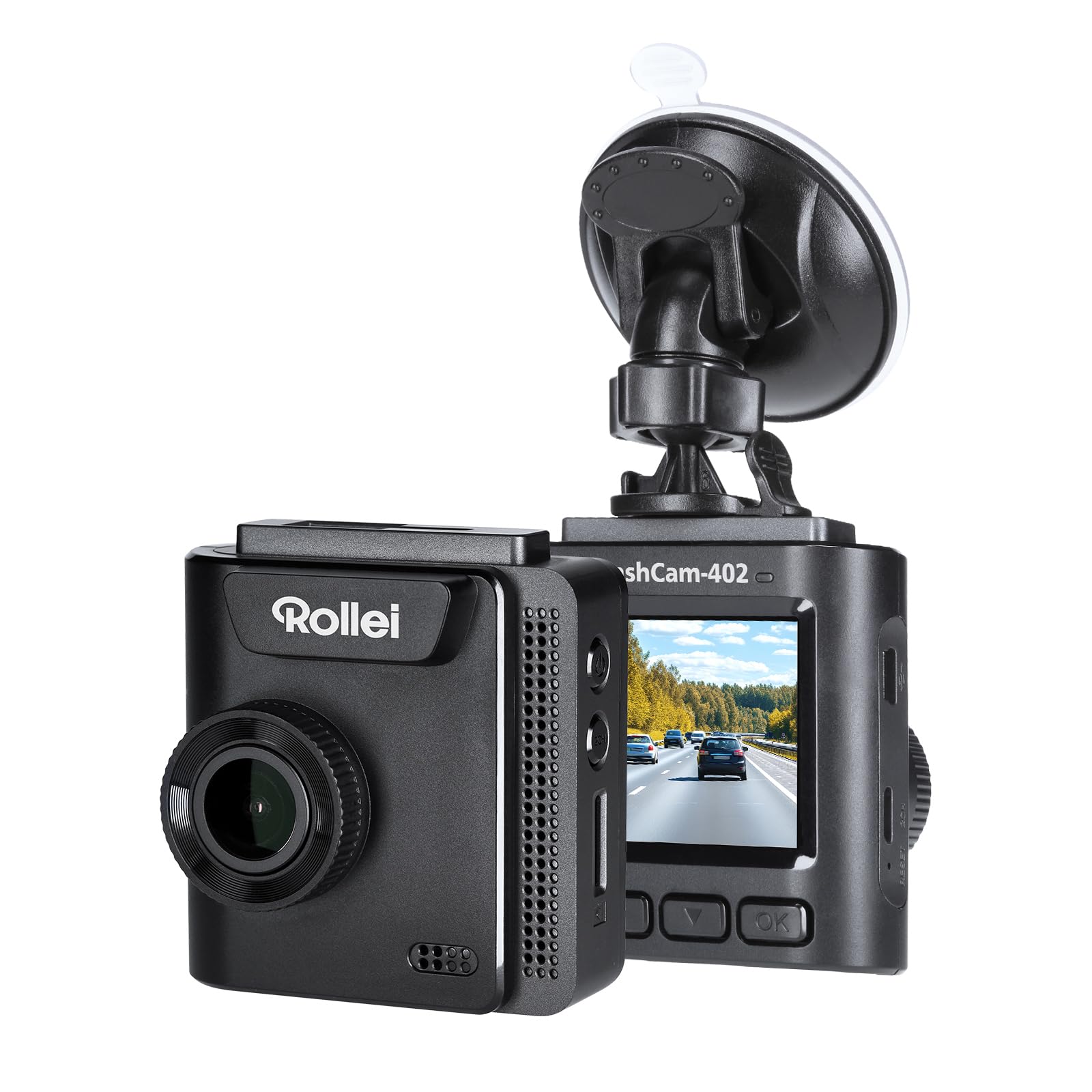 Rollei Dashcam 402 mit GPS und G-Sensor | Rechtskonforme Autokamera vorne | 1080p Full-HD | Auto-Kamera zur Überwachung und Parküberwachung | Dash Cam Video-Registrator mit Loop Funktion