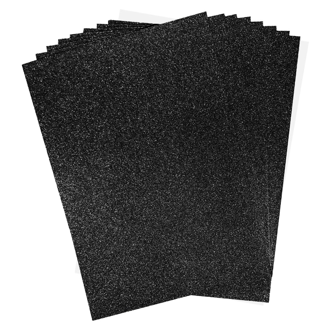 Duoleimi papier de bricolage pailleté noir, 30 feuilles, papier métallique noir A4 avec effet perle 250g/m², idéal pour le scrapbooking et les projets DIY.