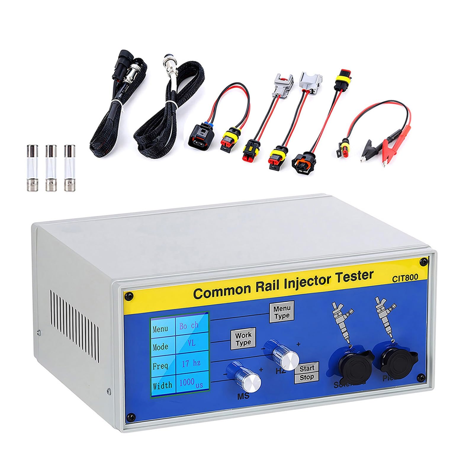 Robusto Probador de inyectores Diesel para Uso Industrial, Tester Common Rail para Prueba de presión, Herramienta de calibración de inyectores para caudales Exactos,1-30Hz(CIT800)