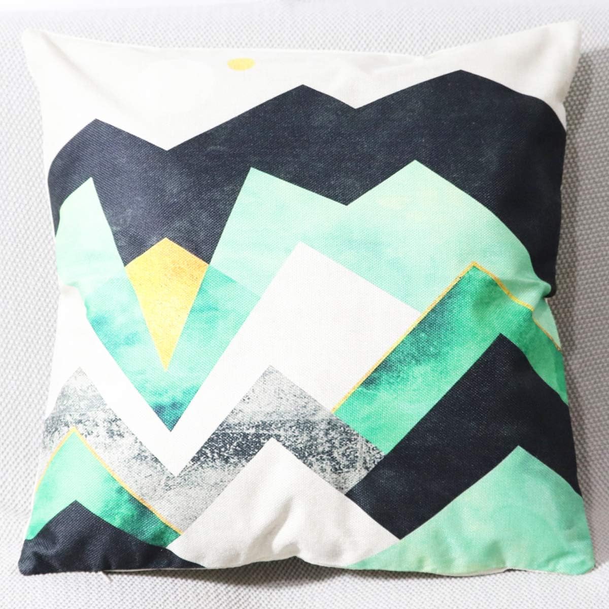 4 Pcs Fashion Throw Pillow Cover Mountains and Sun Decorative Square Cushion Covers Cotton Linen Outdoor Pillows Case for Sofa Bed Chair 18x18 Inch (Mountain-2)