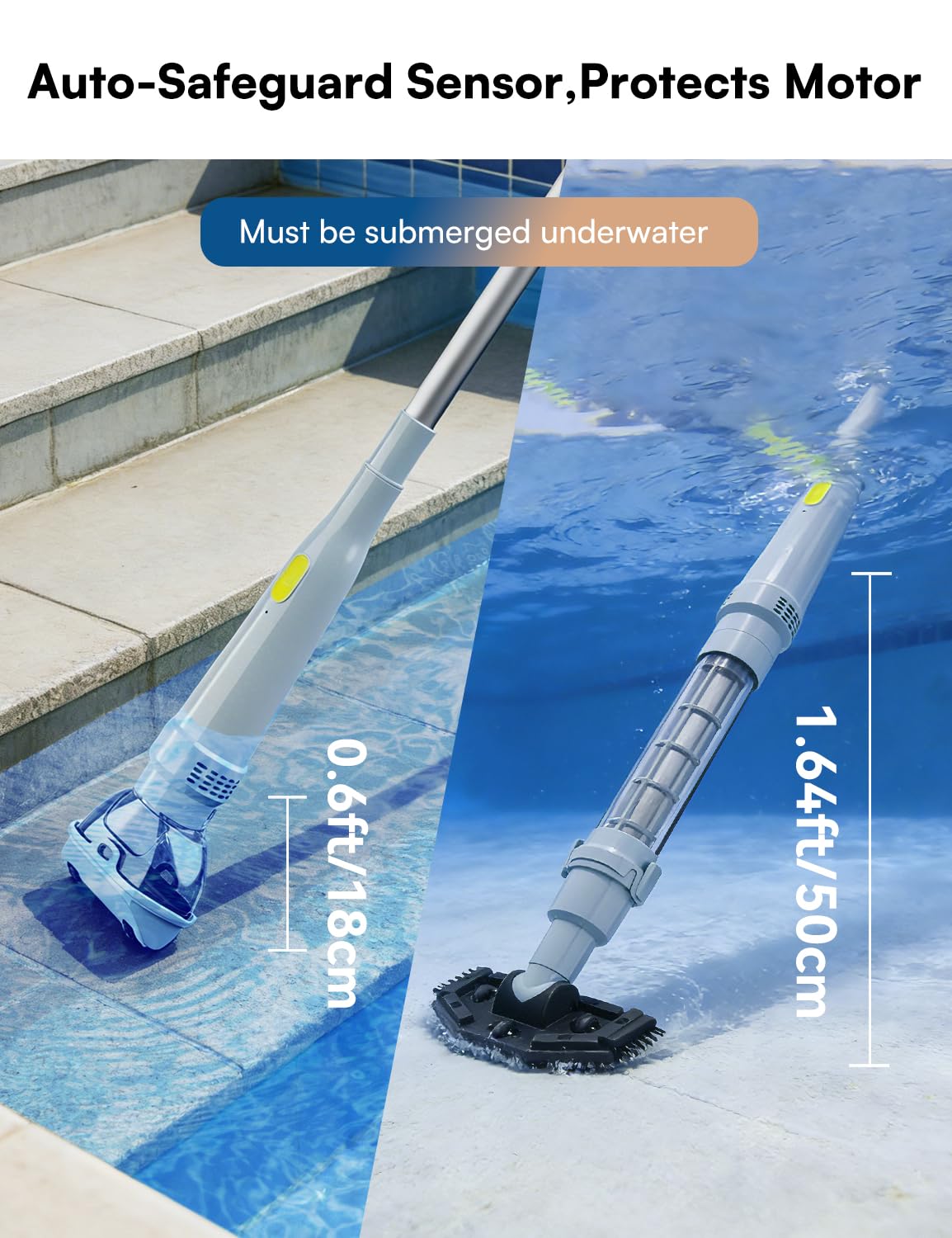Aspirateur portatif pour spa et jacuzzi – Petit aspirateur sans fil de piscine hors sol, autonomie de 90 minutes, aspiration puissante de 20 GPM, rechargeable, idéal pour nettoyer les débris et le