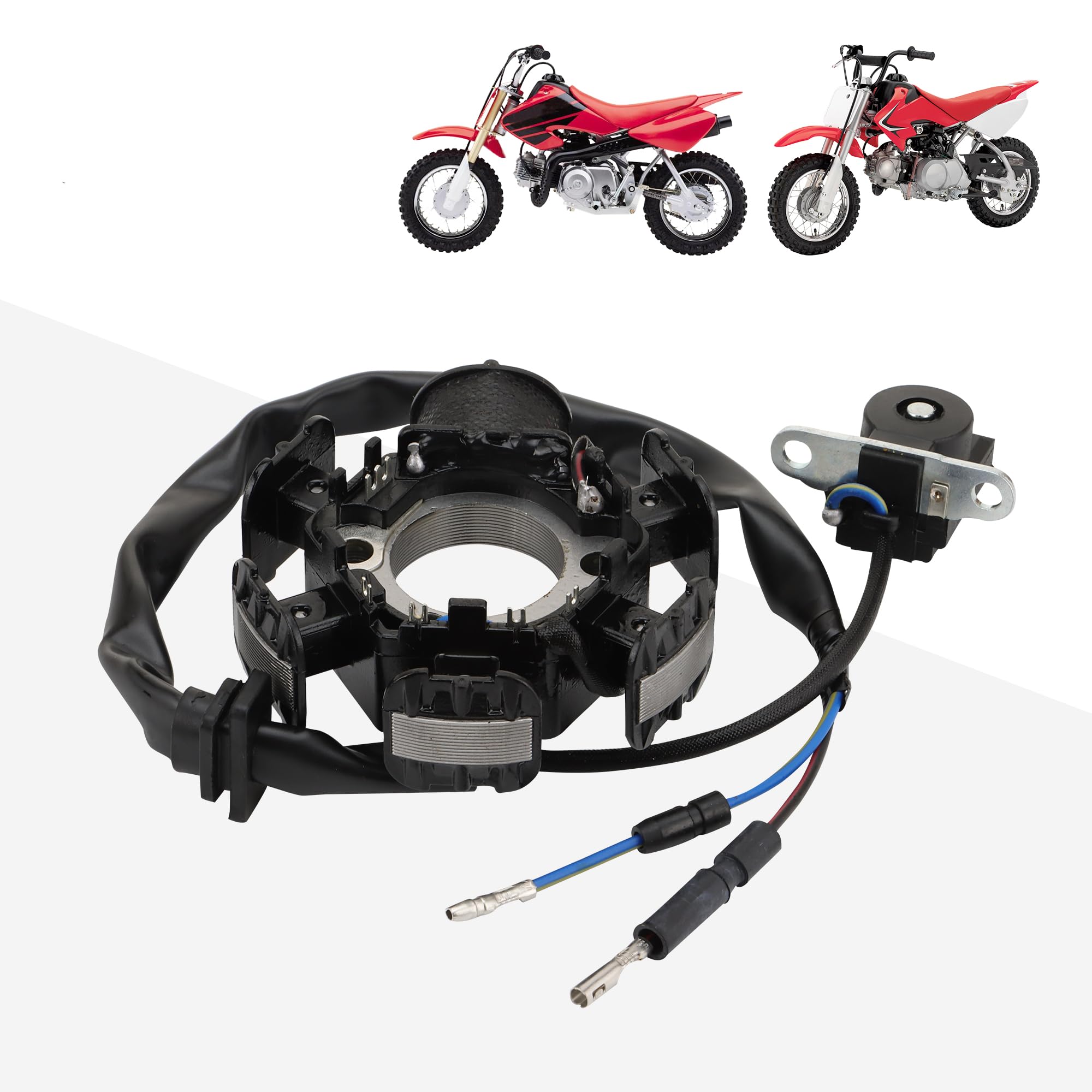 GOOFIT 6 Bobina 2 Alambre Generador Magneto Estador de encendido Bobina Reemplazar Para CRF50F CRF70F XR50R XR70R Z50R OEM 31120-GW8-671 31120-GW8-672