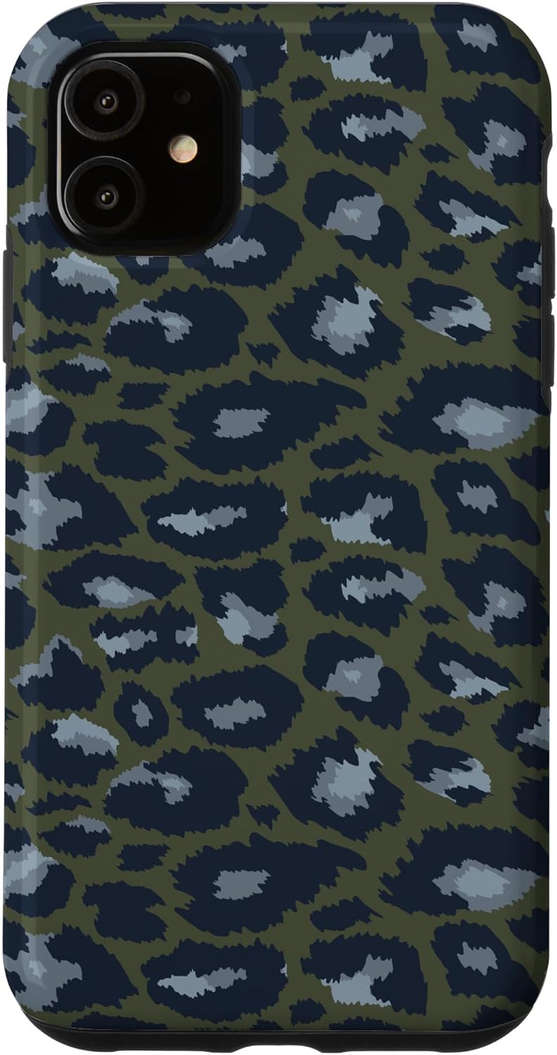 Dark Olive Green Leopard Cheetah Animal Print Case for iPhone 12 Pro Max