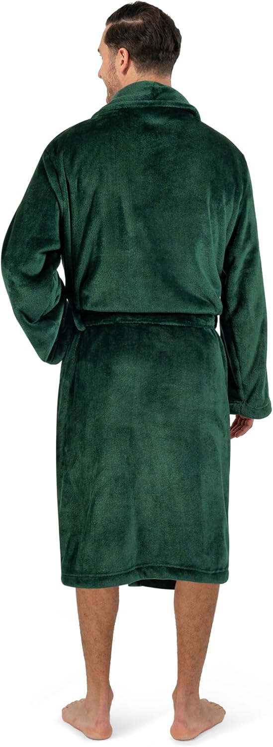 PAVILIA Mens Soft Robe Bathrobe for Men, Lightweight Fleece Male Robe Long Bath Shower Spa - Image 3