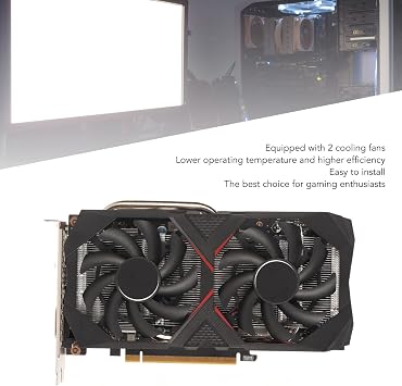 Septpenta RTX 2060S 8G GDDR6 256Bit Graphics Card, PCI Express 3.0 X 16 Interface HD Multimedia Interface Game Graphics Card with 2 Cooling Fans