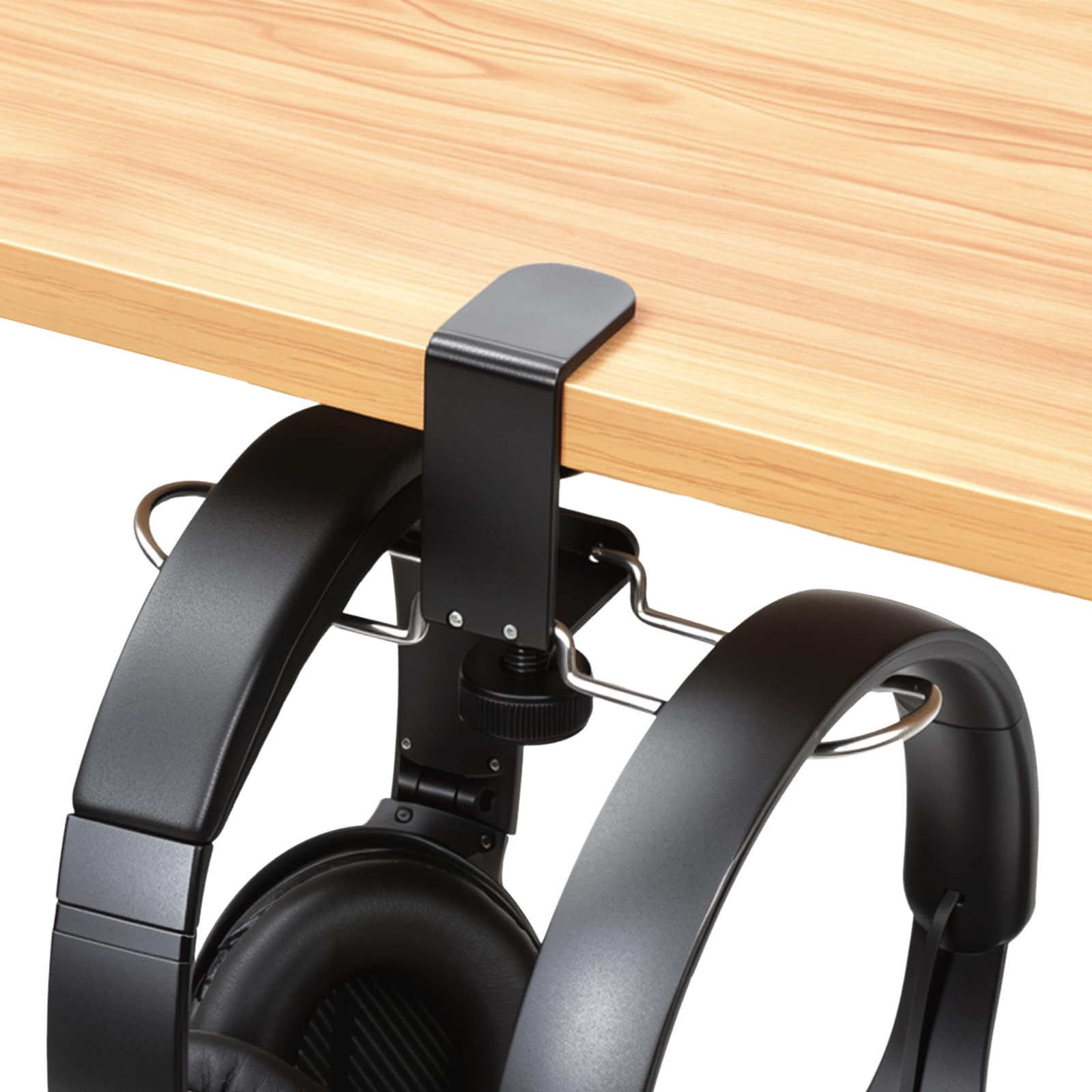 aceyoon Support de casque double crochets sous le bureau pliable en aluminium et silicone pour casque Xbox et casque de studio