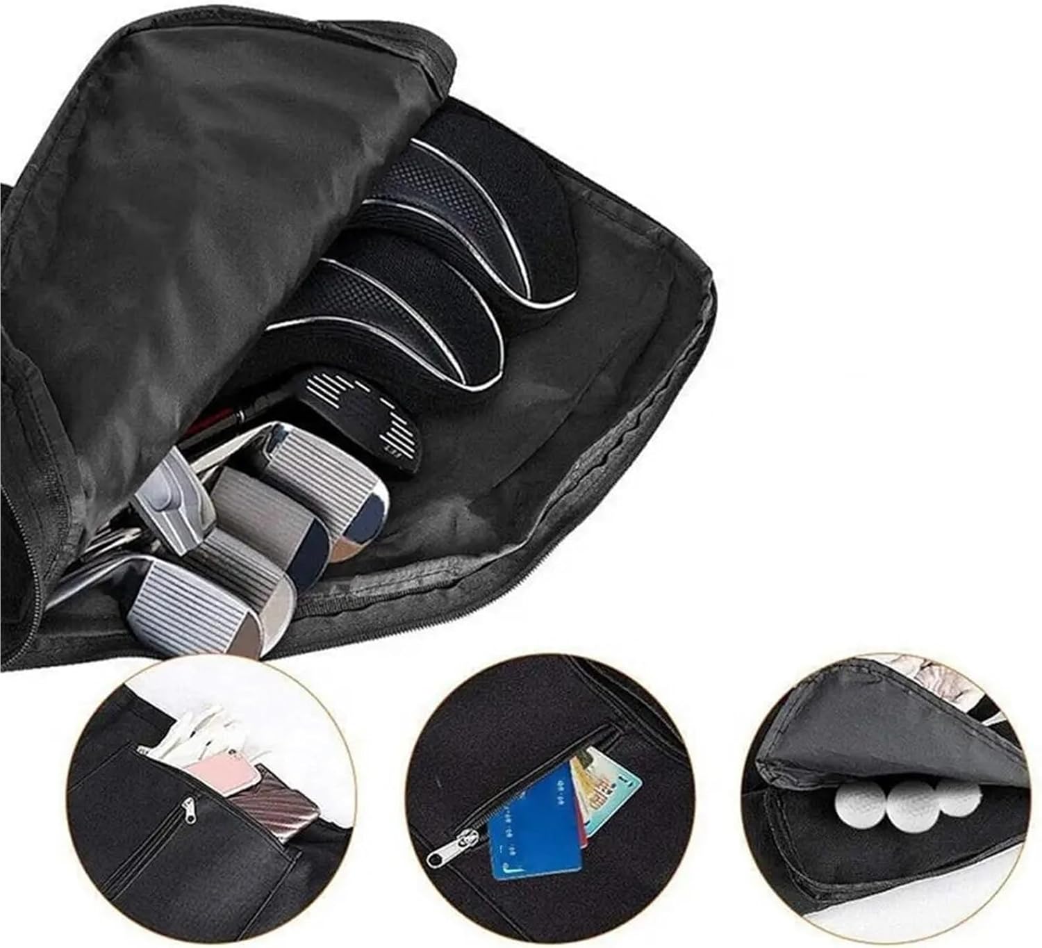 Foldable Lightweight Sunday Golf Bag, Mini Carry Bag for Training Practice and Travel, Golf Club Case for Men and Women