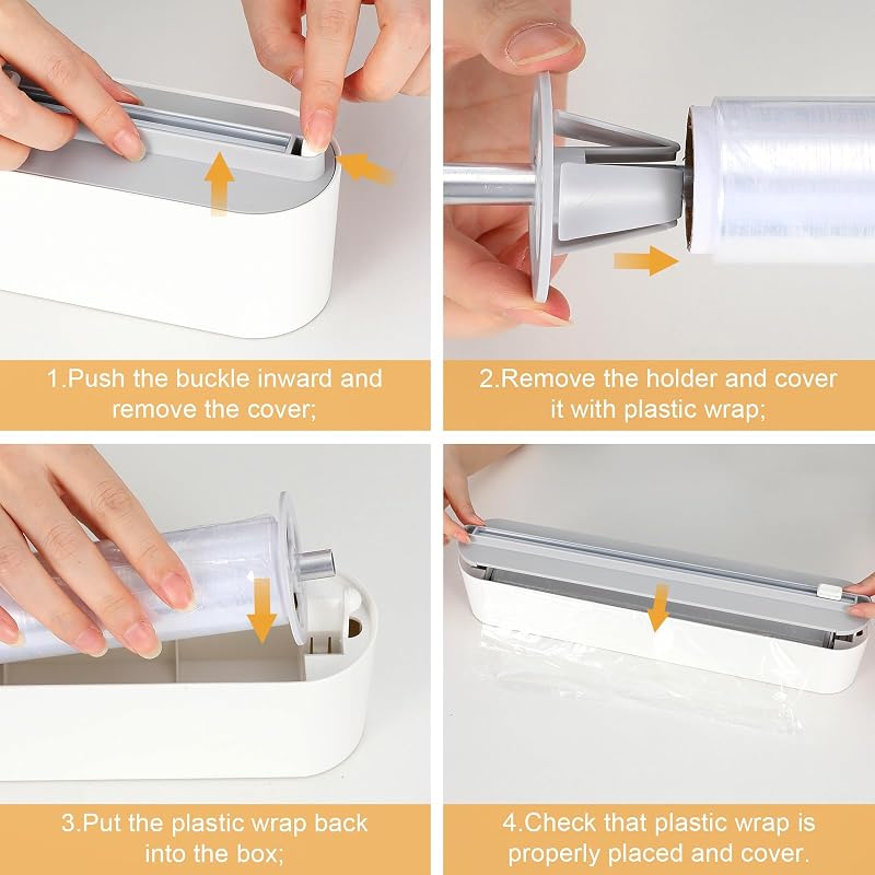 Suport magnetic Housolution pentru folie alimentară și folie de aluminiu cu dispenser și tăietor, pentru role cu lățimea de 30 cm