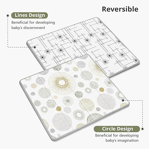 Miniatura 3 de Foldable Baby Play Mat, PIGLOG Waterproof Playmats for Babies and Toddlers Kids, Safe Foam Playmat for Tummy Time, 50x50 Playpen Mat, Reversible