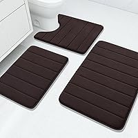 Vista 1 de Buganda - Juego de 3 alfombras de baño con espuma viscoelástica gruesa y suave, absorbentes, antideslizantes, lavables, distintos tamaños