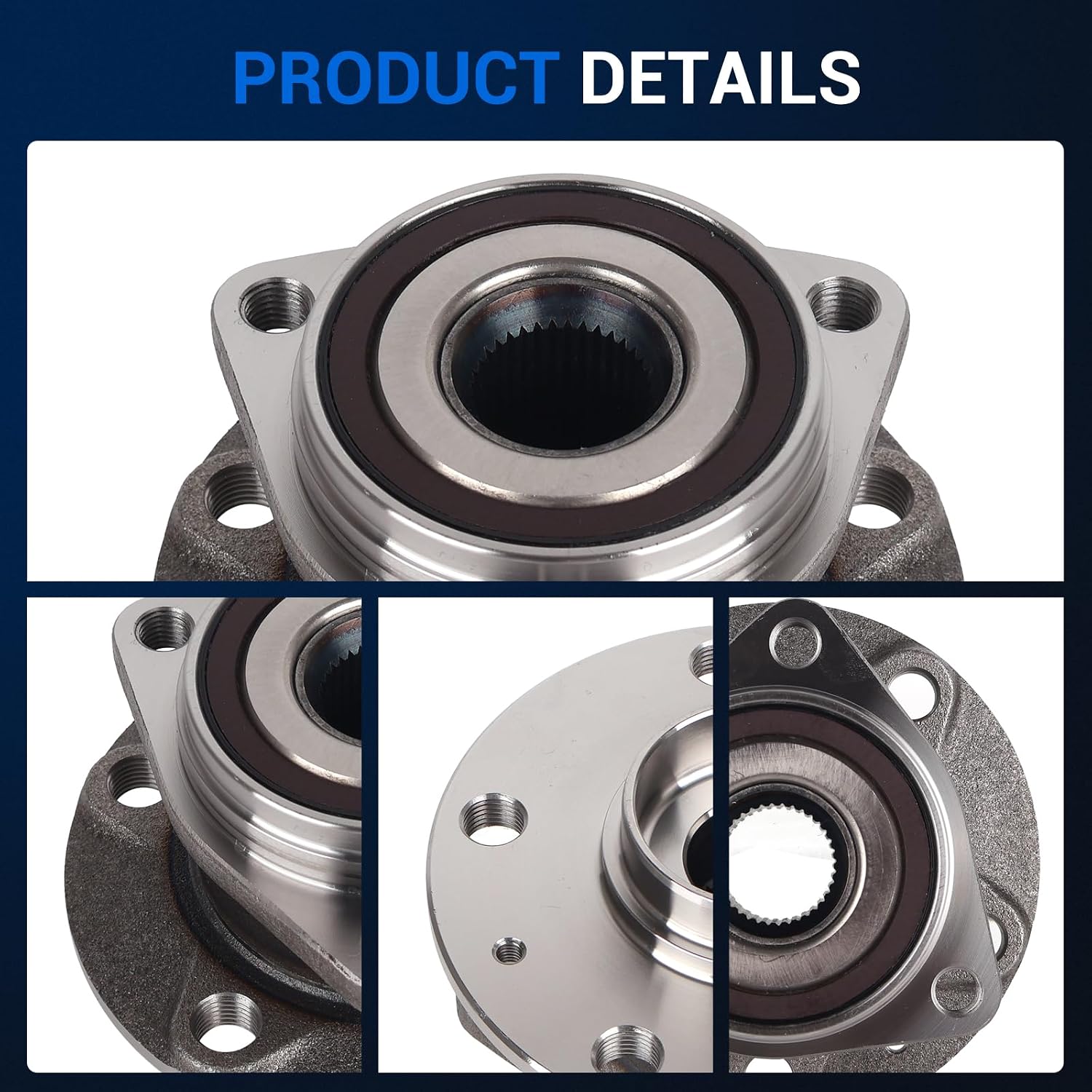 Autoround 513379 Wheel Bearing Hub Assembly fit for Audi A3 Q3 RS3 S3, VW Jetta Tiguan Golf GTI Taos Arteon 2015-2023 [Pack of 2]