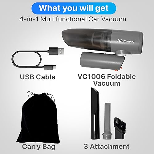 Miniatura 7 de Mini aspiradora de mano  Inalámbrica, recargable de 13000 Pa6000 pa de succión y soplador  Portátil para coche, hogar, pelo de mascotas, polvo,