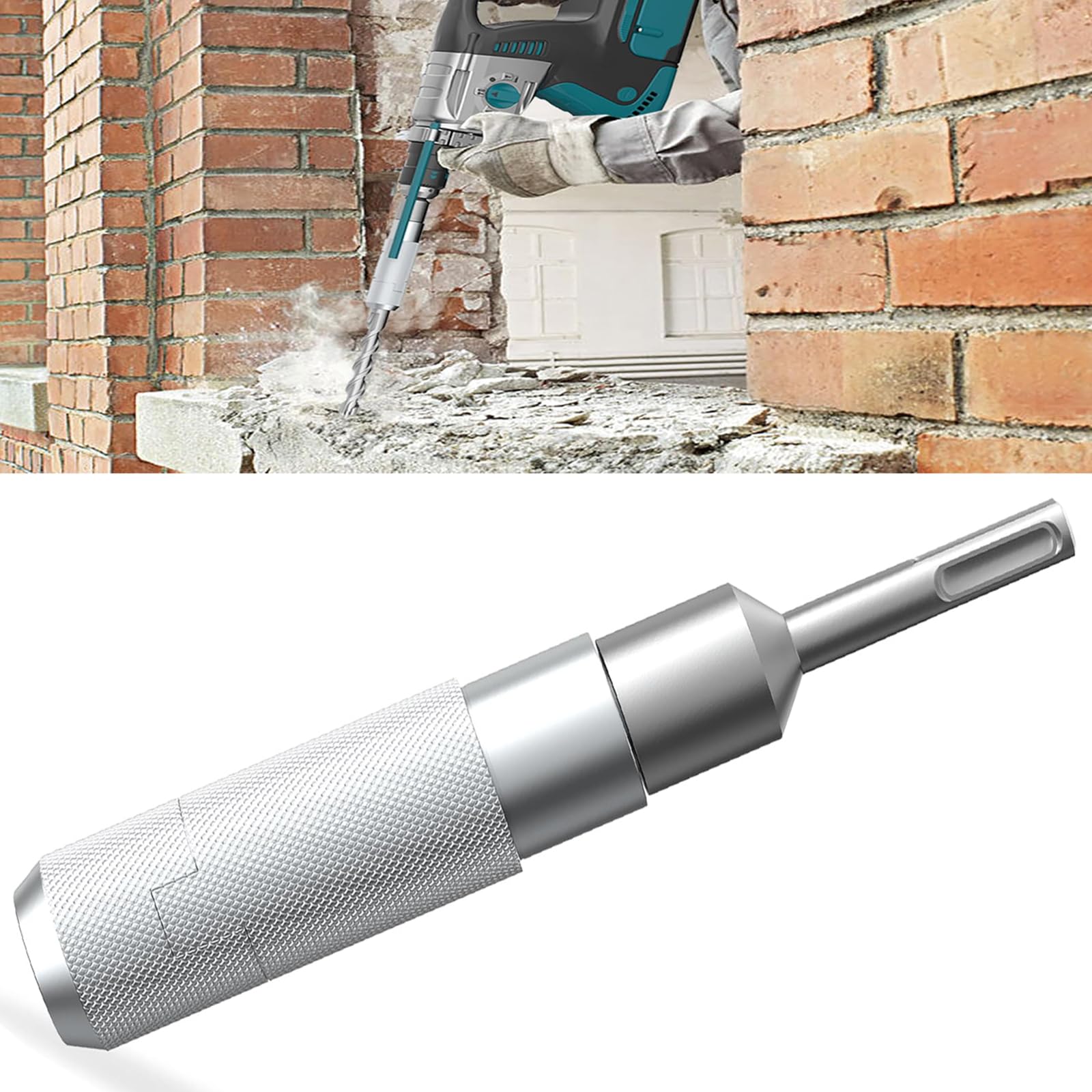 SDS Plus to SDS Max Adapter, SDS Extension 200 mm Drill Chisel Converter Drill Chuck Adapter Hammer for Rotary Hammer Drills