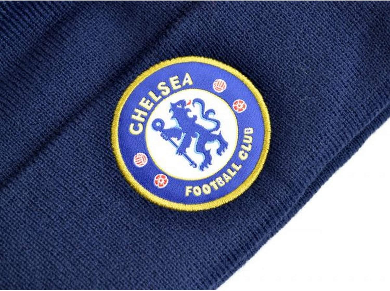 Chelsea FC Knitted Crest Turn Up Hat (One Size) (Navy Blue) - Image 2