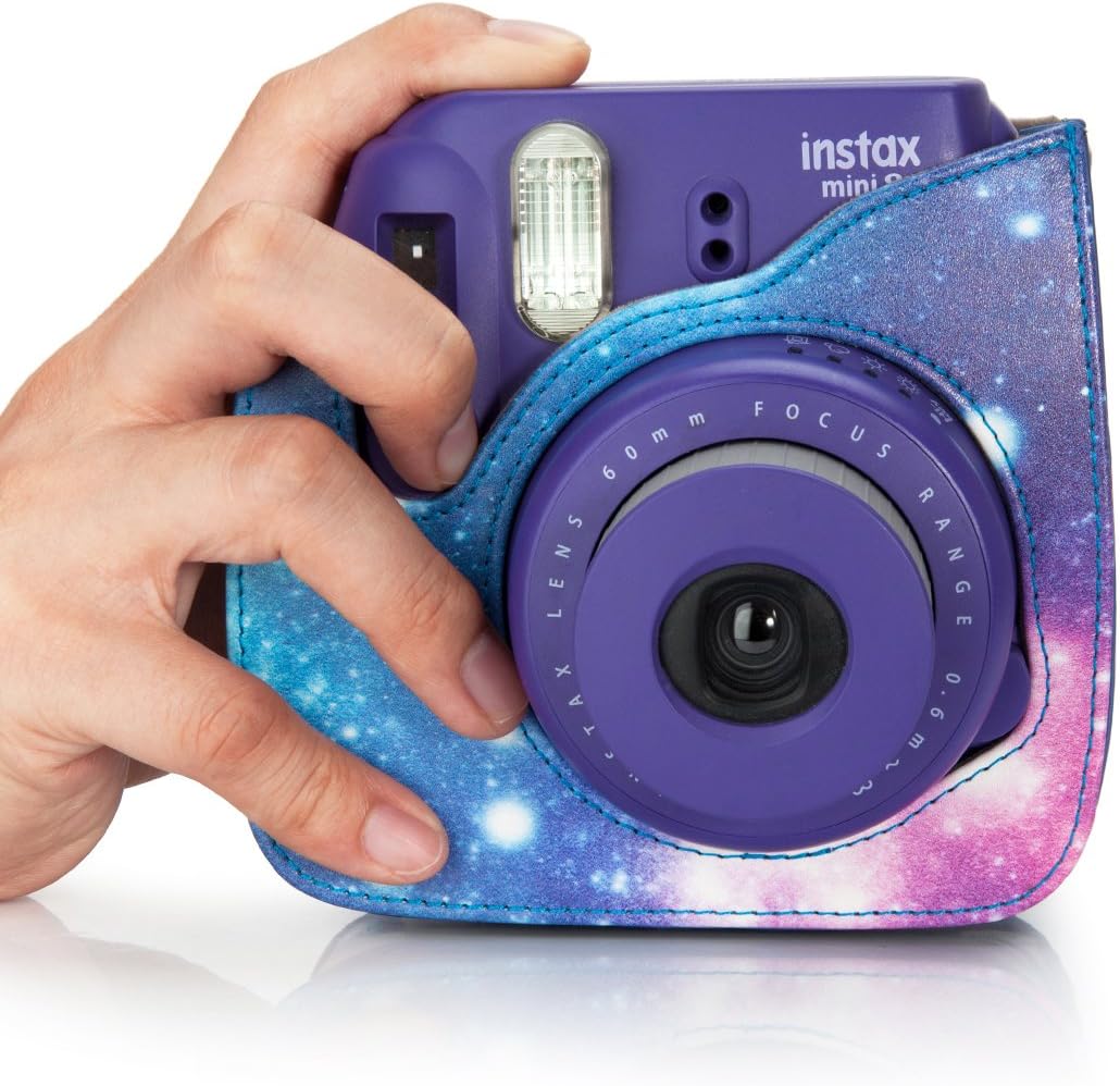 NodArtisan Compatible Mini 8 Camera Case Bag with Soft PU Leather Material for Fujifilm Instax Mini 8 8+ 9 Film Camera (Galaxy)
