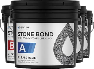 McKinnon Stone Bond Epoxy, 20 Gallon Kit, Resin Bound Surfacing Epoxy for Gravel & Pebble Stone, Easily Transform Your Driveway, Flooring, Indoor, Outdoor, Patios, Walkways, Stairs (20 Gallon)