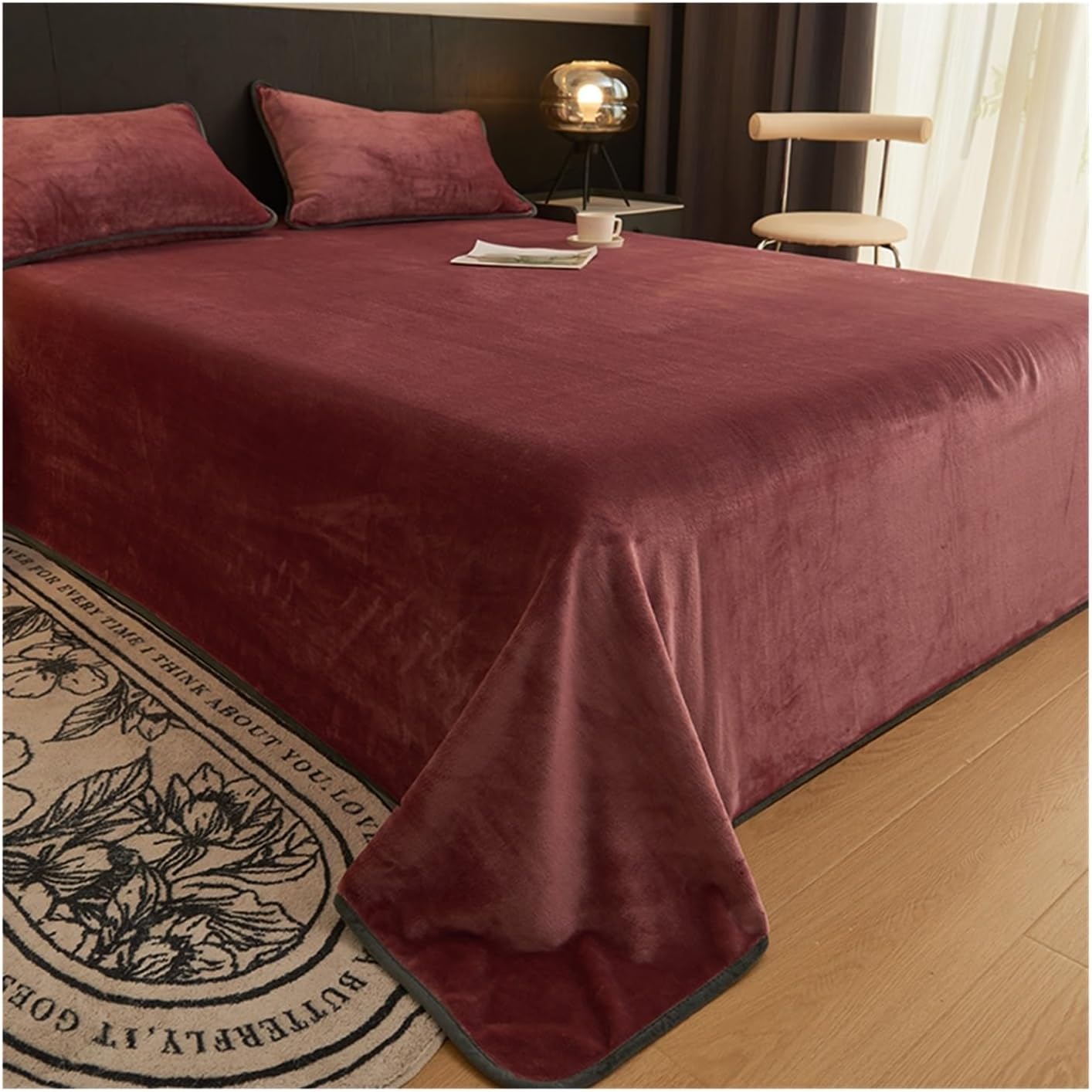 Microfibre Winter Bed Sheet Cashmere Touch Plush Super Soft Flannel Bed