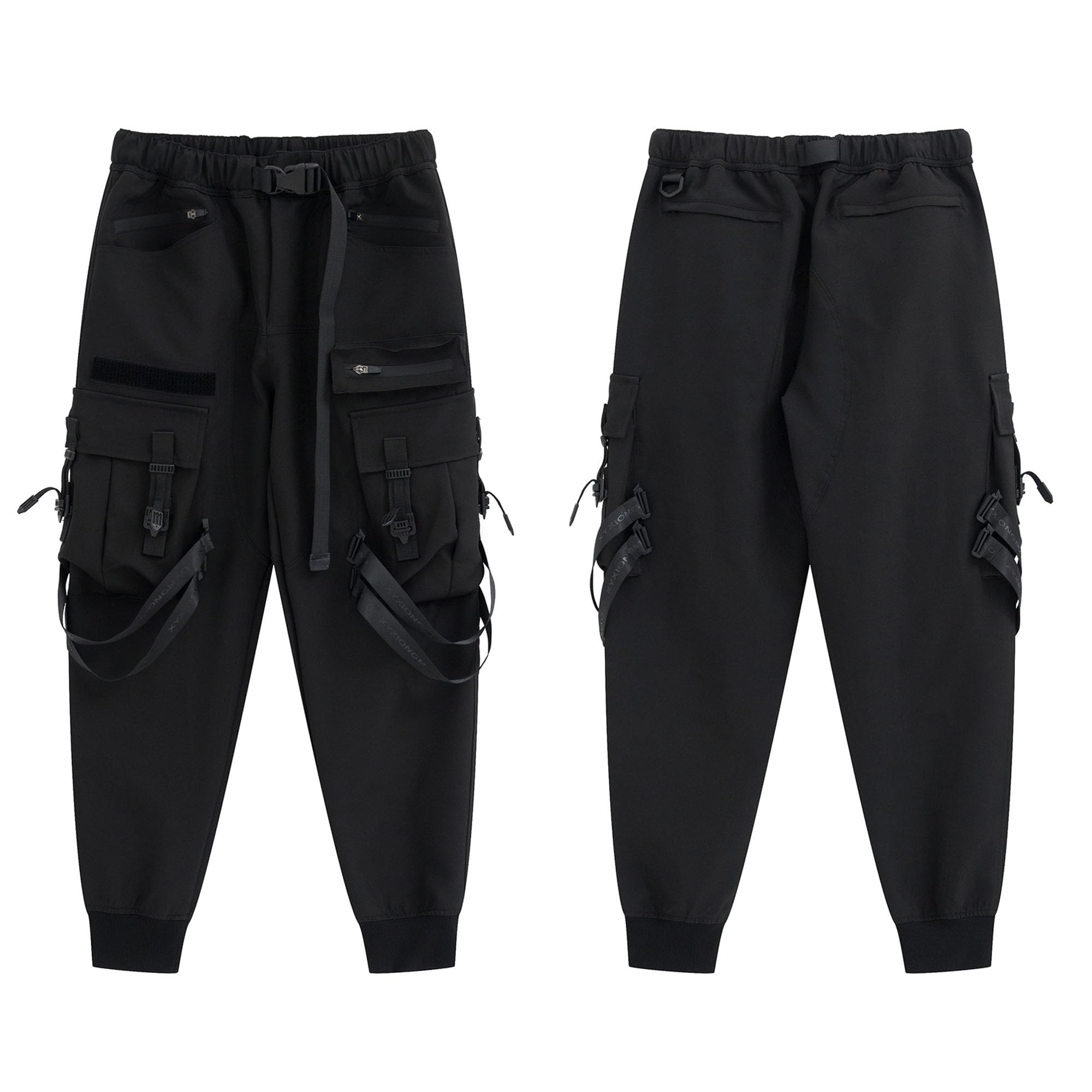 Funktionelle Techwear Punk Dark Goth Hose, Jogger, taktische 7 Taschen, hohe Taille, schwarze Cargohose für Damen
