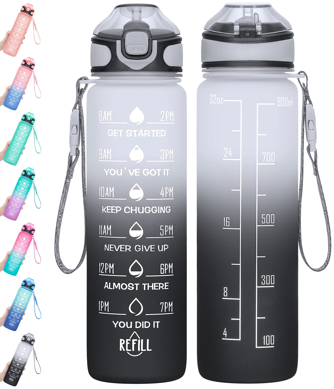 See full amazon price history chart for 32oz Sports Water Bottle with Motivational Time Marker&Straw, BPA Free&Non-Toxic Tritain,LeakProof Drinking Water Bottle & 1-Click Open to Ensure You Drink Enough Water Throughout the Day 32oz Sports Water Bottle with Motivational Time Marker&Straw, BPA Free&Non-Toxic Tritain,LeakProof Drinking Water Bottle & 1-Click Open to Ensure You Drink Enough Water Throughout the Day (B0936HGCVR) Amazon Price History, Amazon Price Tracker