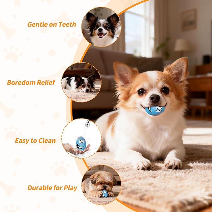Juguetes Squeaky para Perros Pequeños, 3 Pack de Pelotas de Látex Suave miniatura 3