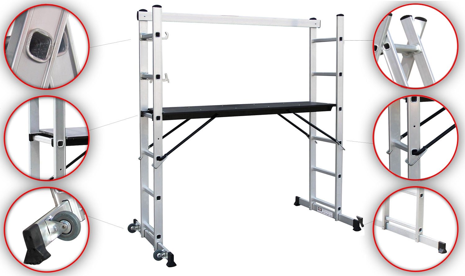 Buy Todeco Multipurpose Scaffolding Ladder, Aluminium Combination