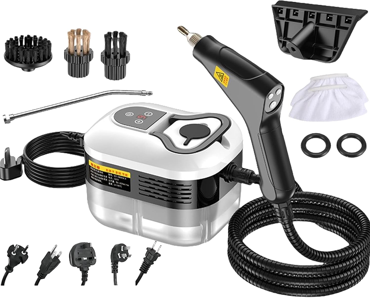 Handheld High Temperature Pressurized Steam Cleaner, Multi-surface Portable Steam Cleaning Machine for Kitchen, Bathroom, Grout, Upholstery, Car Interior and Home Cleaning (White)