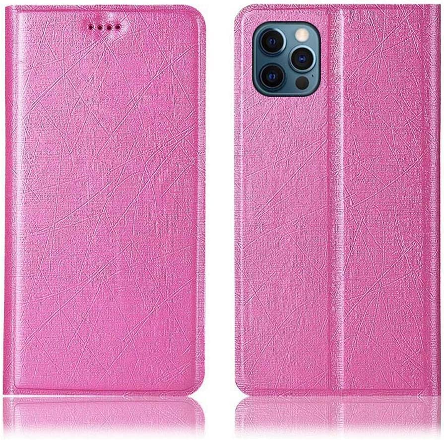 Étui iPhone 12 Pro rose antichoc en cuir synthétique 2020