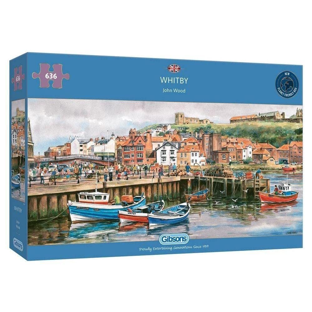 Gibsons Whitby | 636 Piece Jigsaw Puzzle | Panoramic Coastal Puzzle | Sustainable Jigsaw Puzzle for Adults | Premium 100% Recycled Board | Great Gift for Adults | Gibsons Games โ image 1