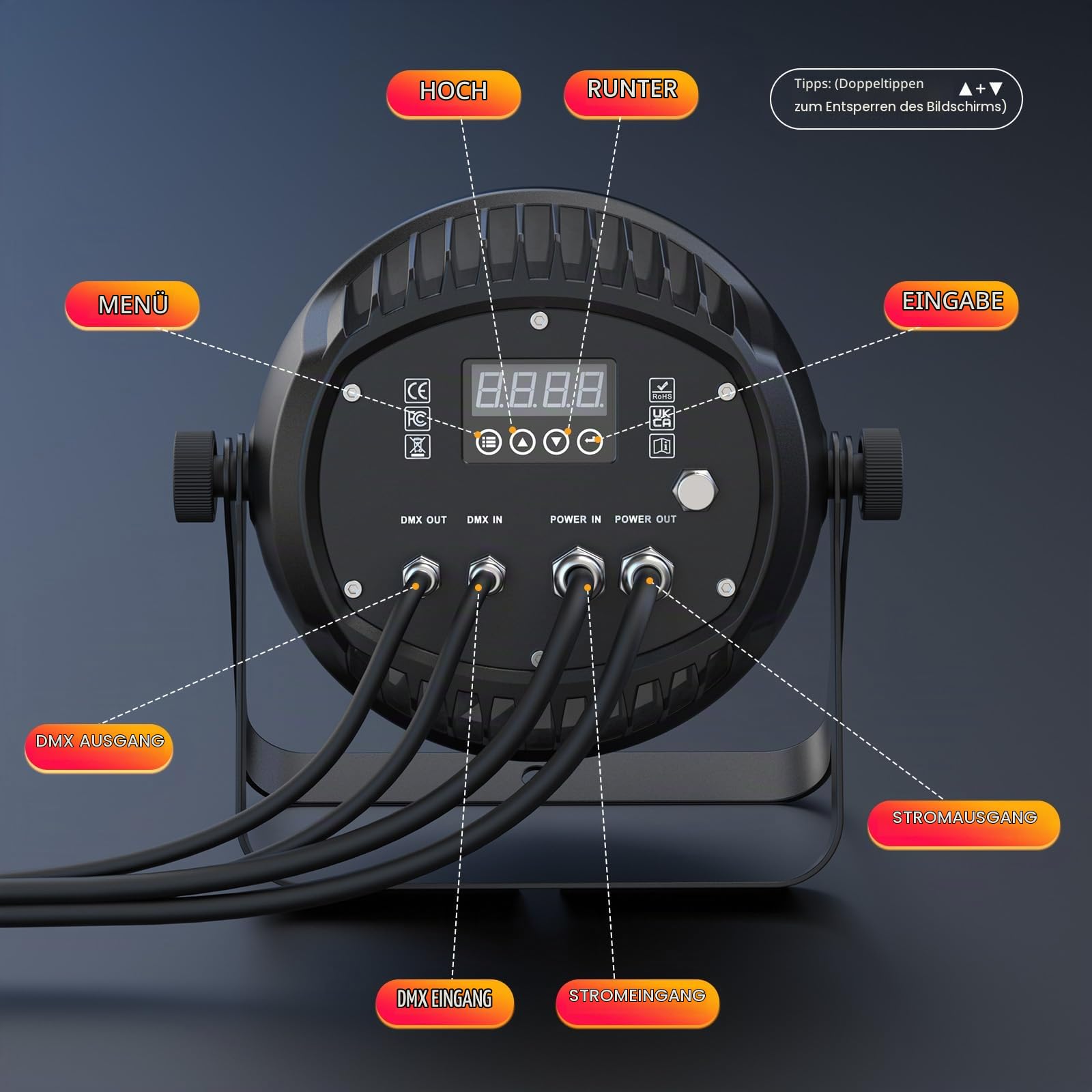 300 W LED Par IP65 wasserdicht, RGBW Bühnenlicht LED Par Strahler, DMX512 Discolicht Partylicht geeignet für Outdoor Partys und Konzerte an regnerischen Tagen | DMX512 Discolicht Partylicht geeignet für Outdoor Partys und Konzerte an regnerischen Tagen