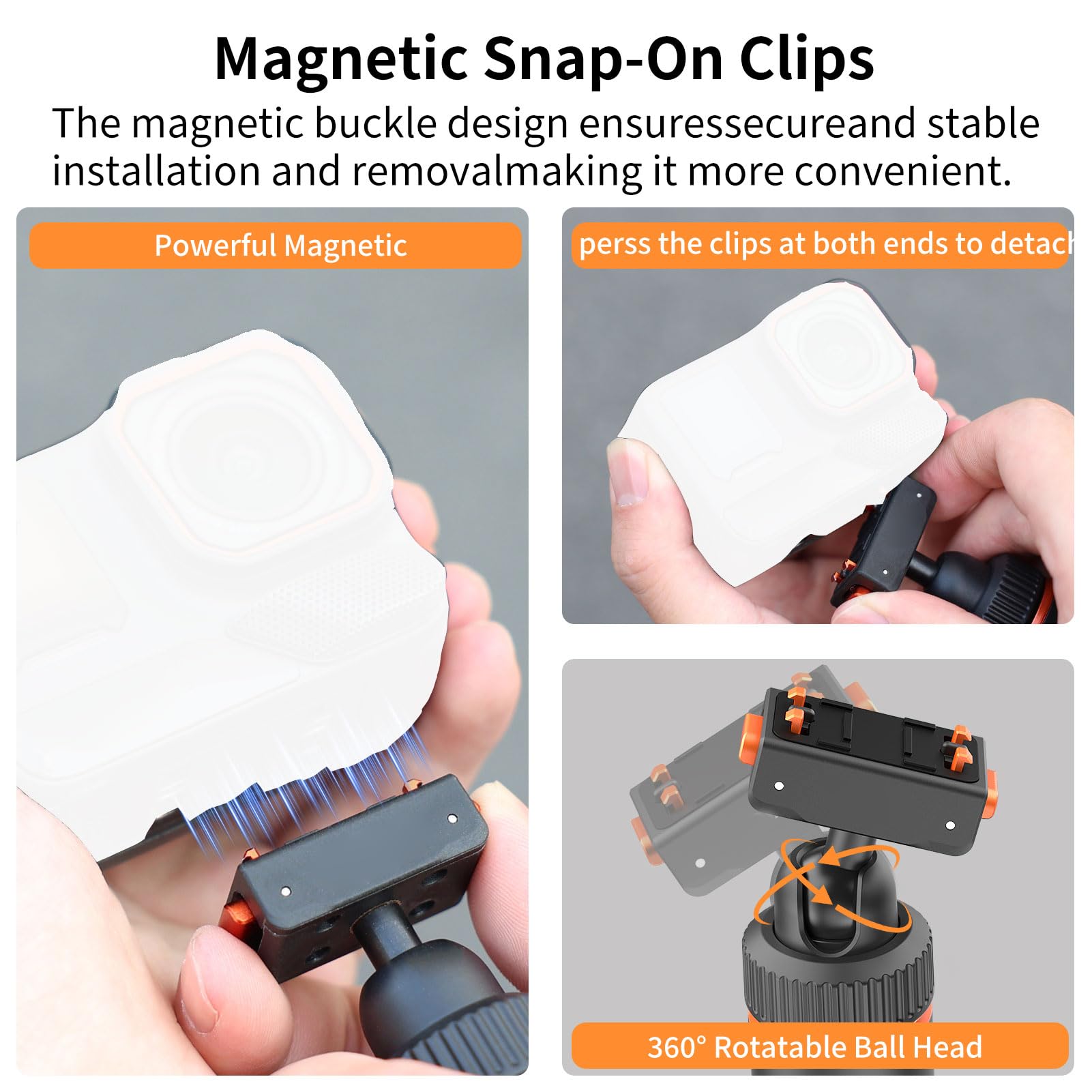 Trípode de Poste de Extensión Compacto para Ace Pro 2 X5 X4 Air, Soporte Magnético Extensible de Liberación Rápida de 17-41 Cm, Rótula de Bola de 360°, Empuñadura