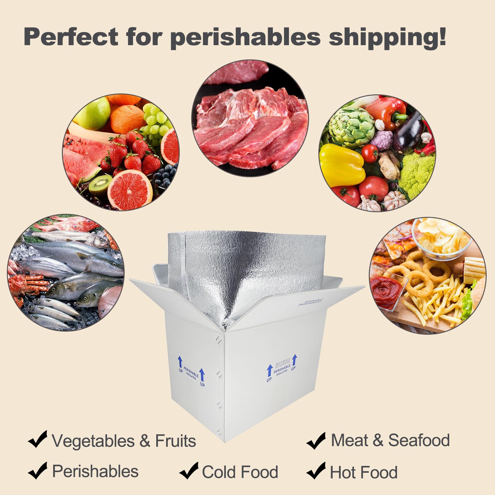 ROTCH Insulated Shipping Boxes 4-Pack - 15x10x11 Inch Cold Shipping Containers For Frozen Food