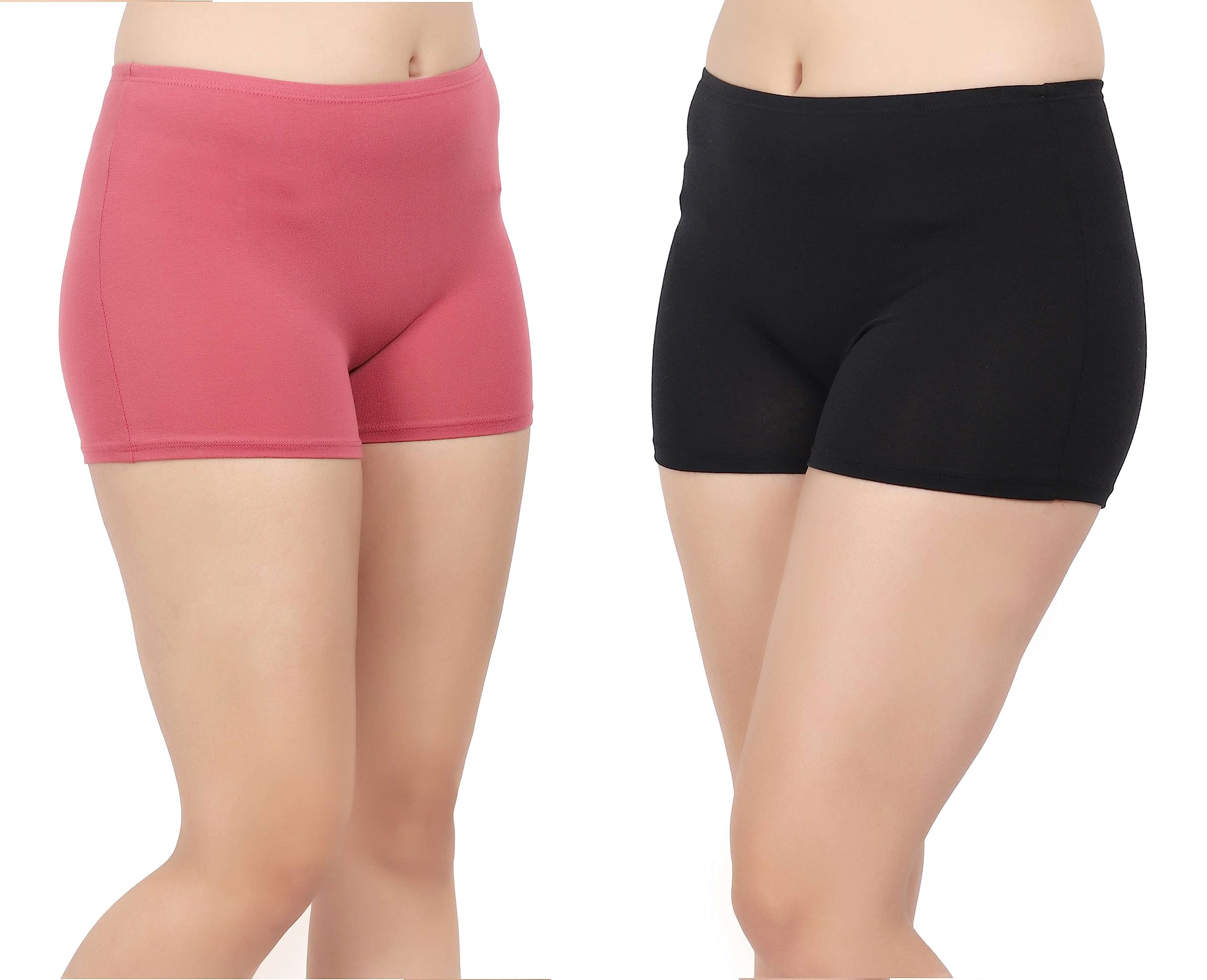 Women's Cotton Blend Regular Boy Shorts (Pack of 2)