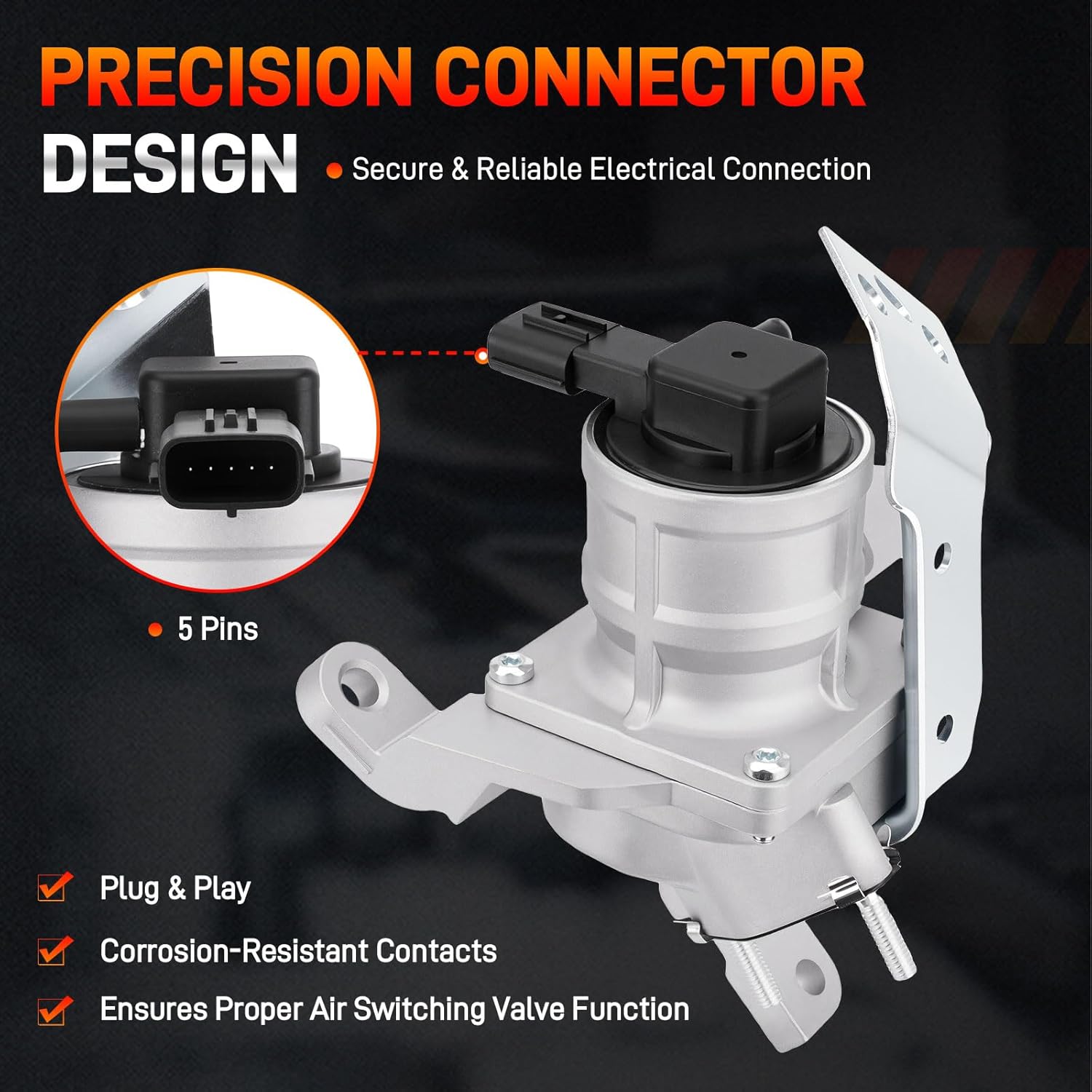 Secondary Air Injection Pump Check Valve Compatible with Toyota Tundra 2007-2009, Sequoia 2008-2009, 4.7L V8, Replace# 911-622, 25710-50031, 25710-50032, 25710-50030, 2571050042