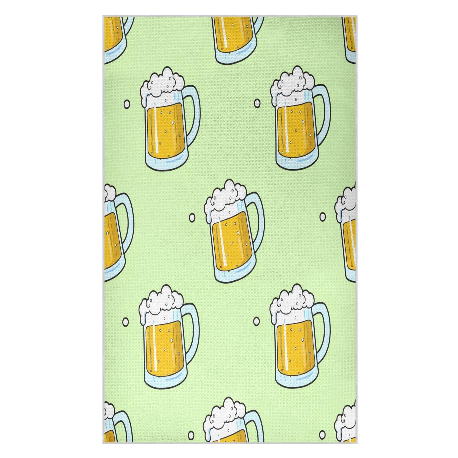BURSTDDY Cartoon Beer Kitchen Towels,Absorbent Dish Towels 1 Pack