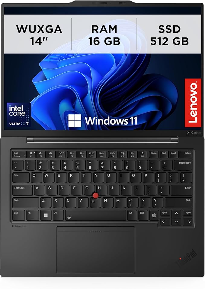 Lenovo - Notebook 14 Pollici ThinkPad X1 Carbon Gen 12, PC Portatile Professionale Windows 11 Pro, Intel Core Ultra 7 155U, RAM 16GB LPDDR5X-6400, 512GB SSD NVMe - Laptop Grafica Intel, Audio Dolby