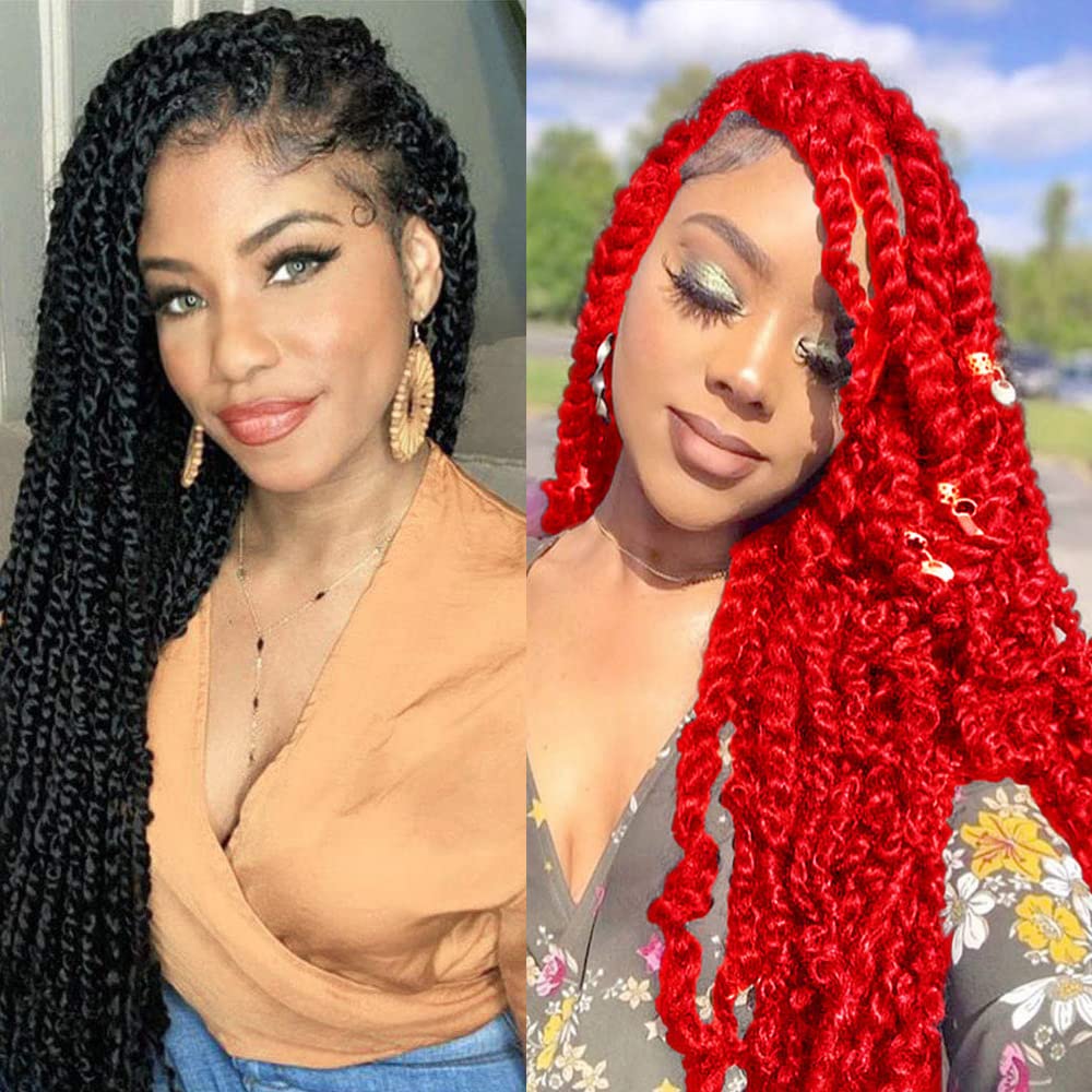 24 inch 6Packs Passion Twist Hair Black and 24 Inch