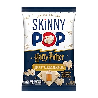 SkinnyPop Butterbeer Flavored Kettle Popcorn, Harry Potter Snacks, Gluten Free, Vegan, Non-GMO, Dairy Free, SkinnyPop, 5.3oz Grocery Sized Bag