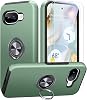 AOUIA for Google Pixel 10A Case with 2-Pack Screen Protector, 3-in-1 Set Cover, 360°Rotating Metal Ring Stand Anti-Scratch Shockproof Phone Case for Google Pixel 10A 6.2